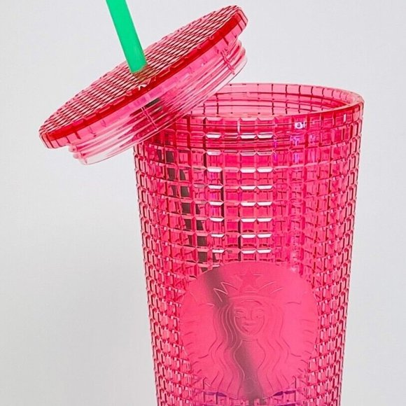 NEW STARBUCKS tumbler 24 OZ ombré grid cold iced frap - Picture 2 of 5